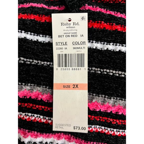 Ruby Rd Woman Sweater, Striped Cozy Sweater, Plus Size - Picture 5 of 7